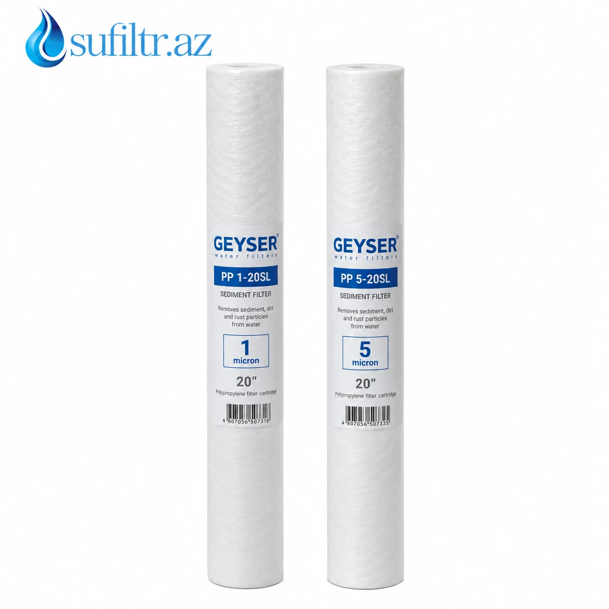 Geyser 20" Spun Filtr – 1 və 5 Mikron Geyser 20 Spun filtr 1 və 5 mikron